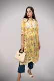 Printed Heavy Georgette Nyra Cut Flared Kurti