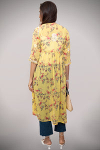 Printed Heavy Georgette Nyra Cut Flared Kurti