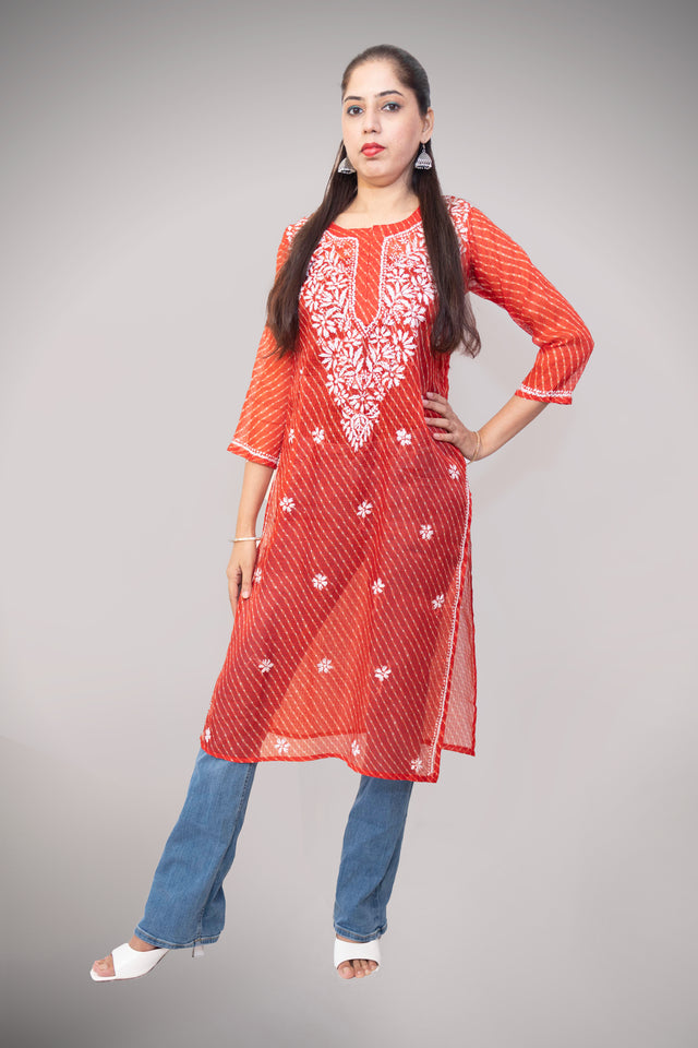 Printed Lehariya Kota Kurti