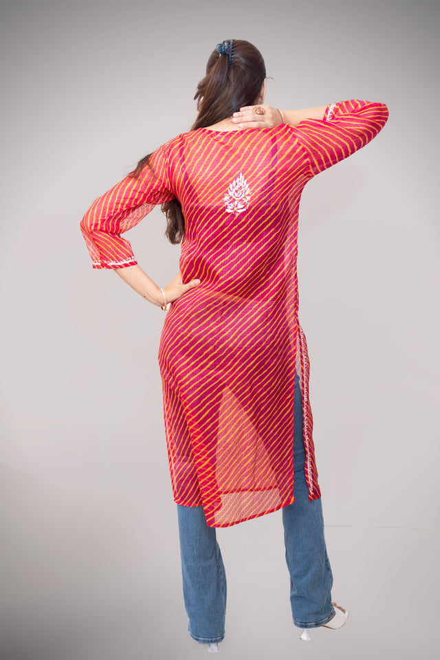 Printed Lehariya Kota Kurti