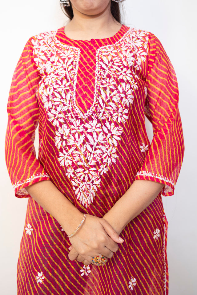 Printed Lehariya Kota Kurti