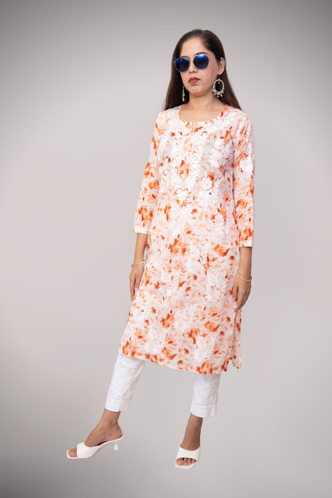 Printed Mulmul Straight Kurta