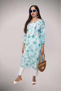 Printed Mulmul Straight Kurta