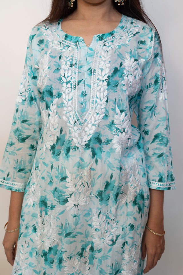 Printed Mulmul Straight Kurta