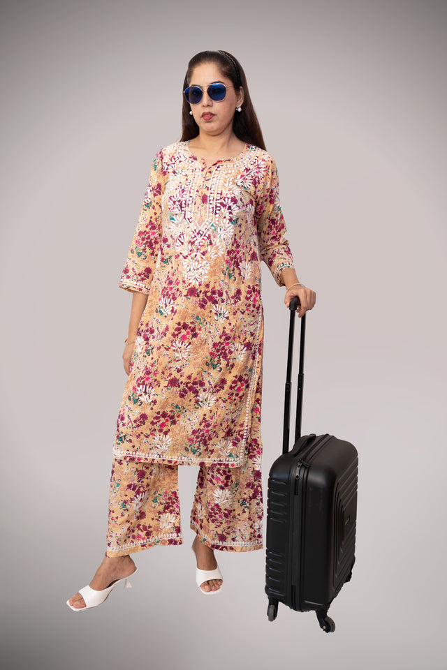 Printed Mulmul Co-ord Set