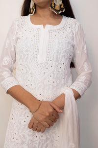 Viscose Georgette Straight Kurta with Mukaish work