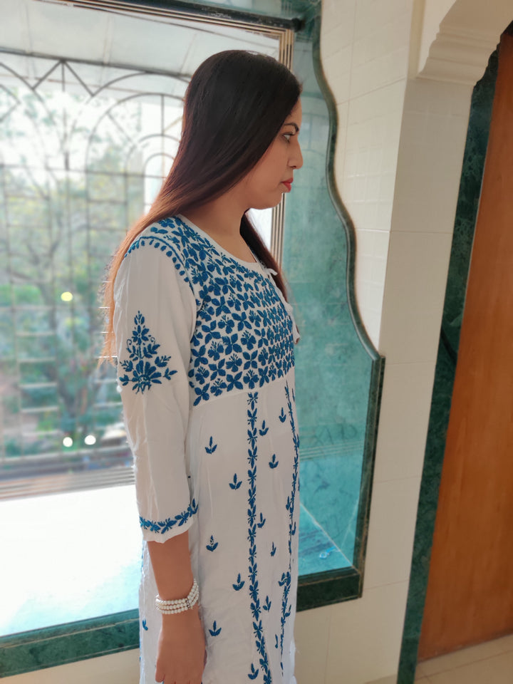 Chikankari Soft Rayon Angrakha