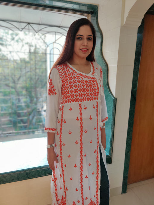 Chikankari Soft Raayon Angrakha