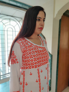 Chikankari Soft Raayon Angrakha